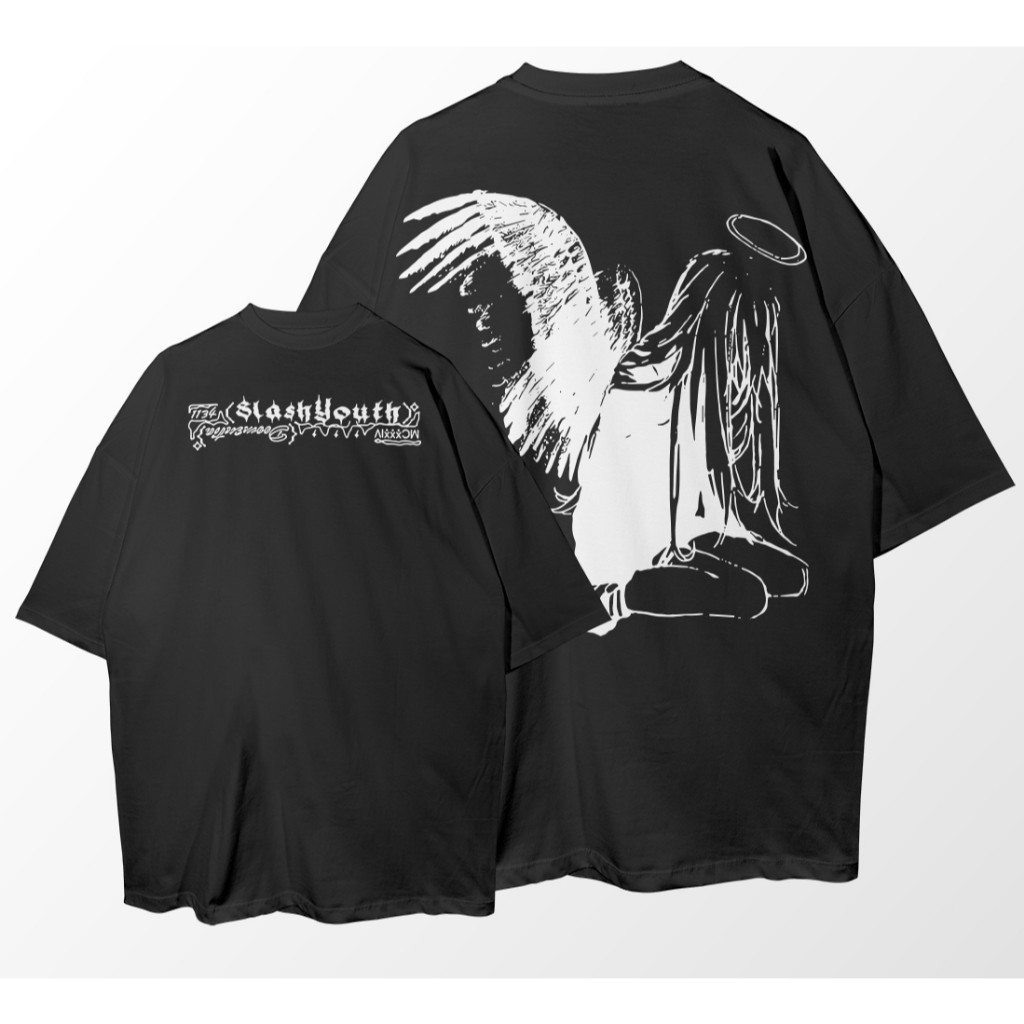 [Camiseta Premium em Algodão Puro]CC Camiseta Oversized Anime Girl Angel Streetwear Camisa Unissex
