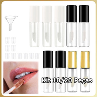 10/20 Mini tubo de brilho labial de 1,2 ml Tubo de brilho labial vazio com aplicador Frasco de brilho labial Batom DIY em Oferta na Shopee