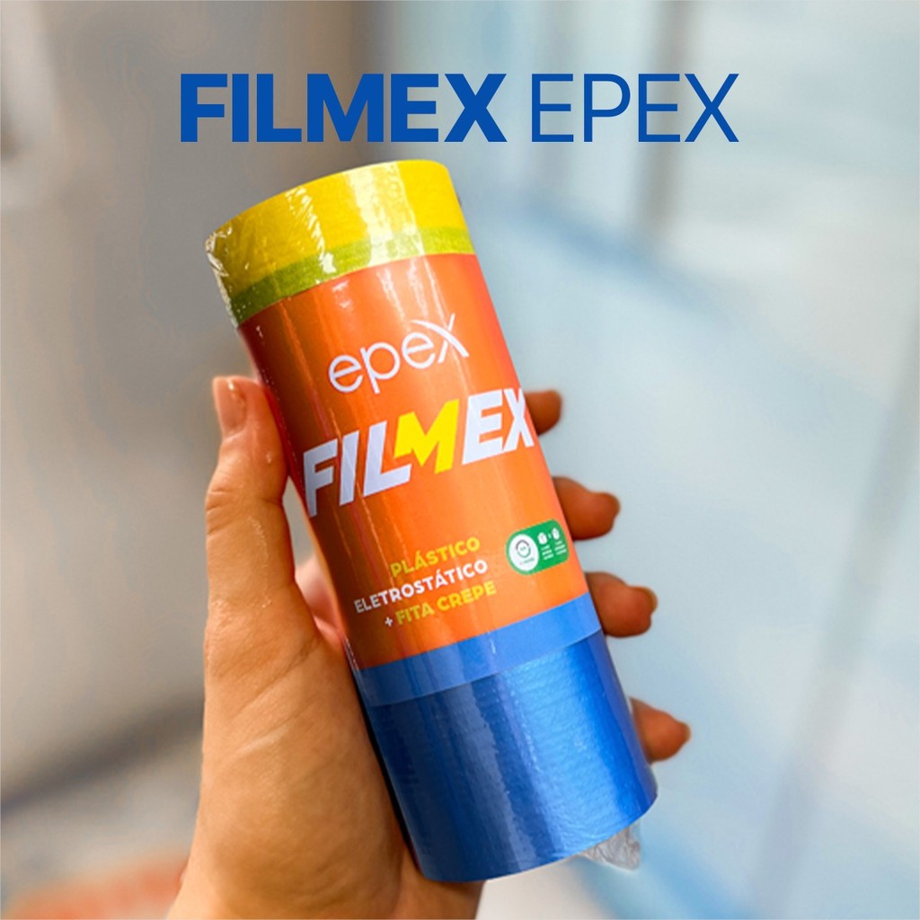 Filme Plástico Eletrostático com Fita Adesiva Filmex Protege Fácil