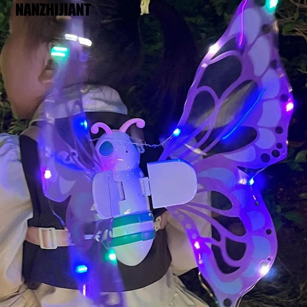 NANZHIJIANT Asas De Borboleta Elétricas , Com Luzes Brilhantes Em Movimento De Fada , Música