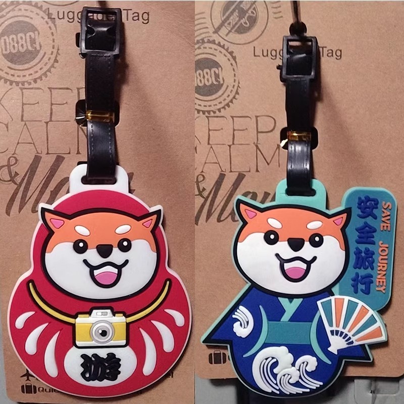 Etiqueta de nome Etiqueta de saco Filhote de cachorro Shiba Inu Corgi Etiqueta de bagagem 39KK
