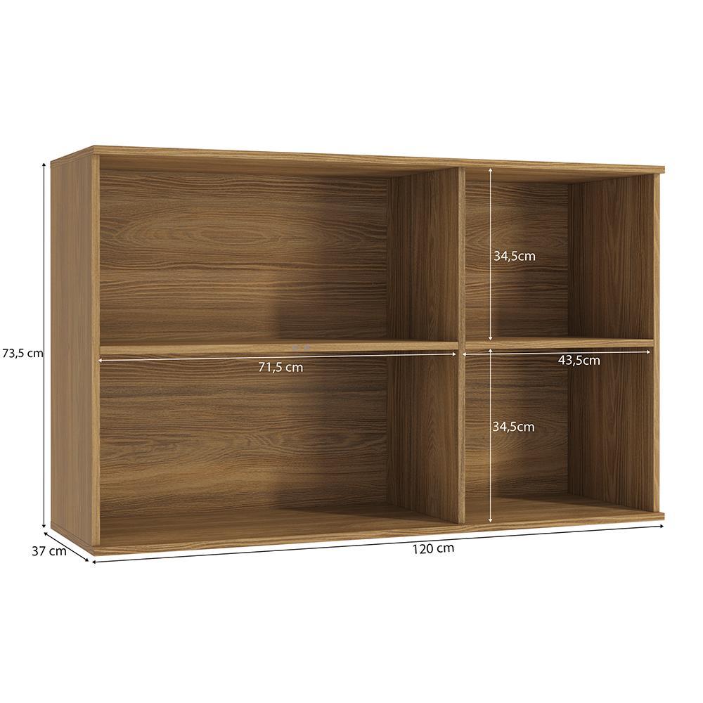 Armário Aéreo com Vidro Reflecta Celeste Kappesberg 100% MDF Nogueira · foto 2