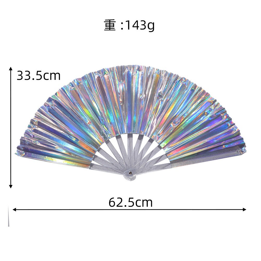 Leque Grande Brilho Holográfico Raves Baladas Festivais Show Carnaval Decoração em Oferta na Shopee