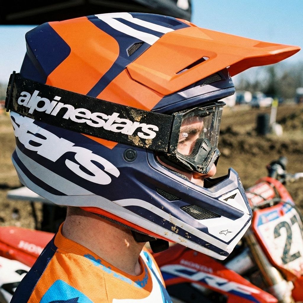 Capacete Alpinestars SM7 Core Laranja Azul