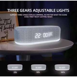 Caixa de som Bluetooth com iluminação ambiente RGB, Várias luzes ambientes e despertador de mesa em Oferta na Shopee