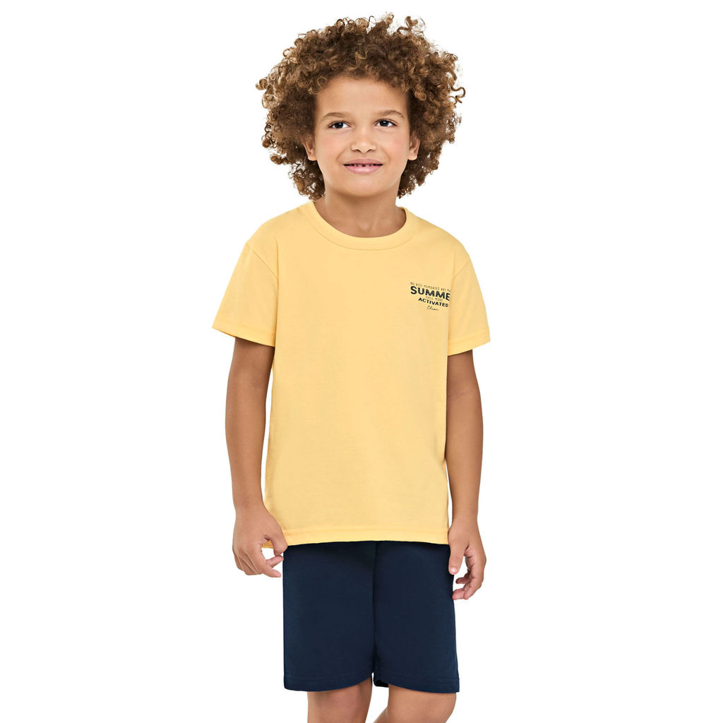 Conjunto Infantil Menino Summer Elian Amarelo em Oferta na Shopee