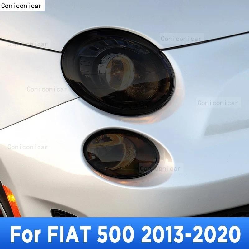 Para FIAT 500 2013-2020 Farol Exterior Do Carro Anti-Risco Frente Lâmpada Matiz TPU Película Protetora Capa Acessórios D