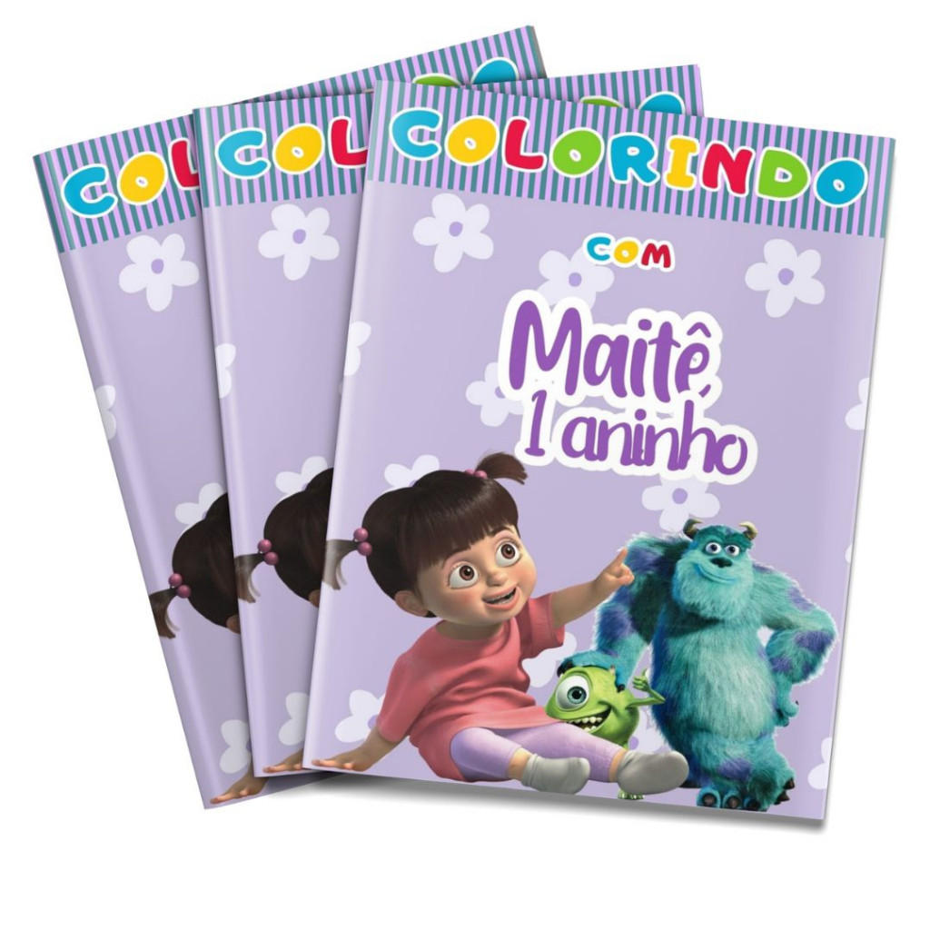 Livro de colorir Monstros SA Lembrancinha personalizada