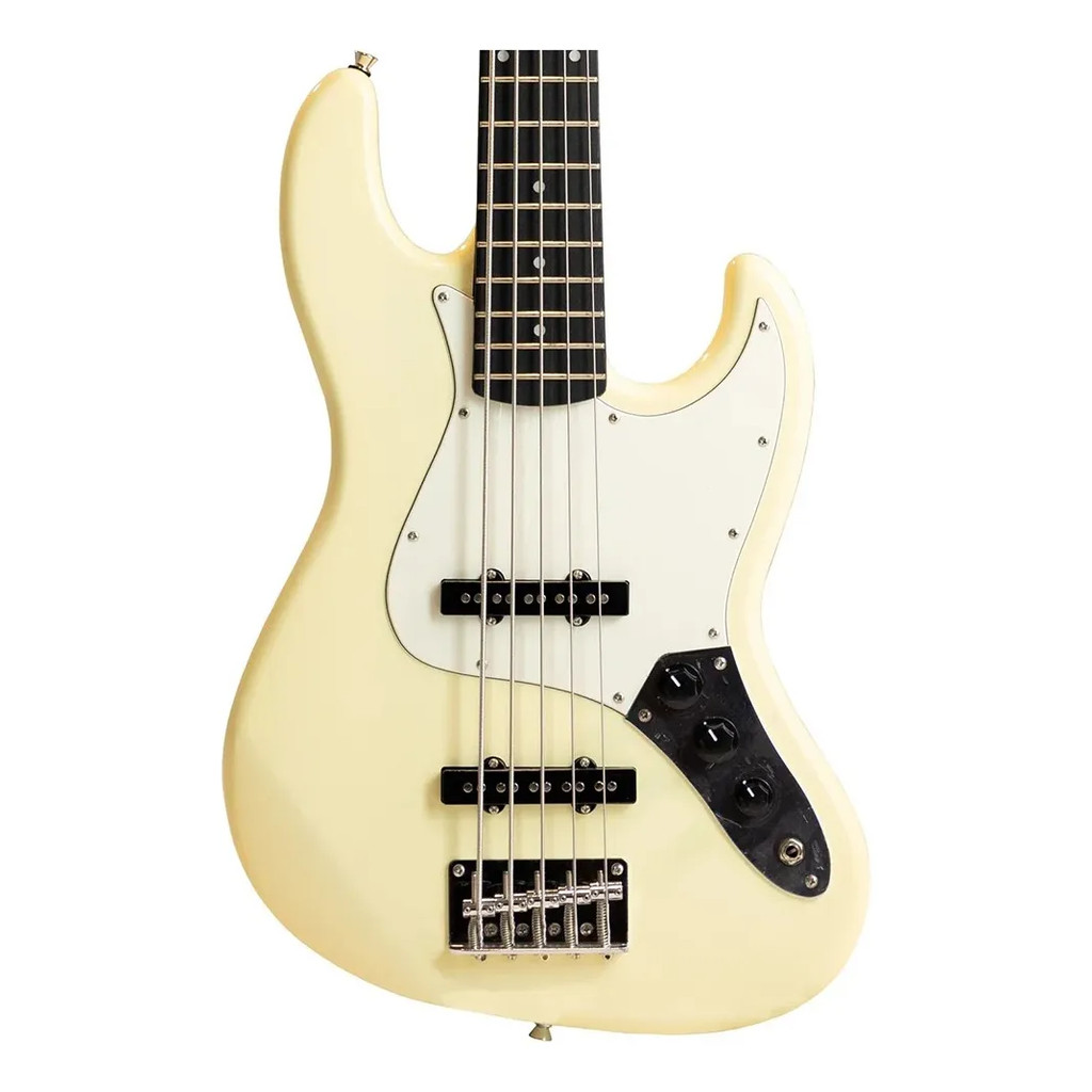 Contra Baixo Tagima TW Series TW-73 (DF-AW-5 Cordas) OWH Olimpic White Jazz Bass Woodstock Branco