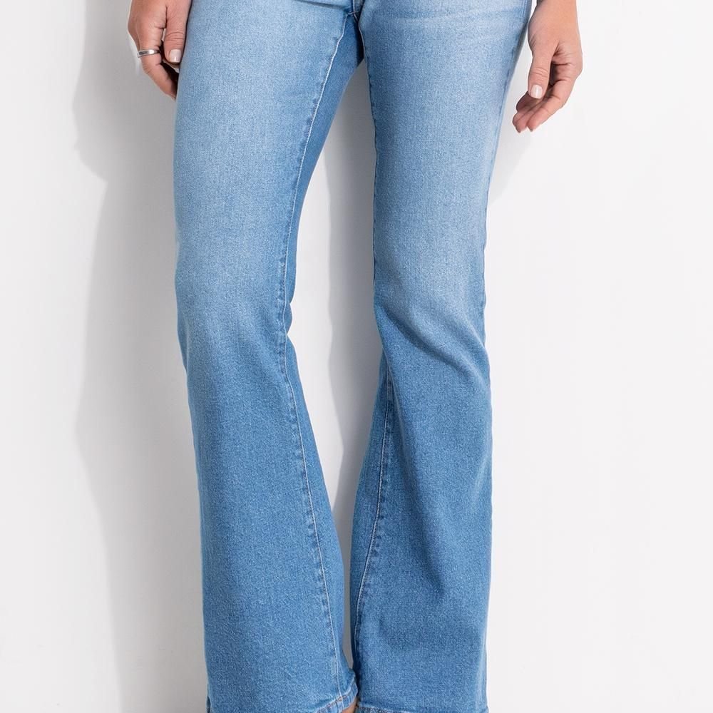 Calça Flare Em Jeans Quintess Jeans Claro