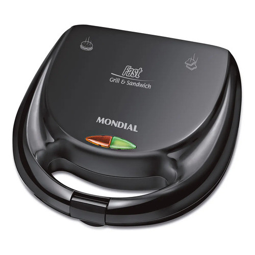 Sanduicheira Fast Grill E Sandwich Mondial 750w - S-12 Preto 127V LANCHES DELICIOSOS E RÁPIDOS