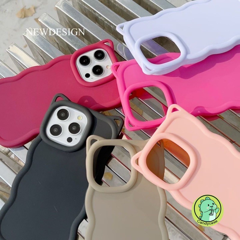 Capa De Ondas 3D Com Orelhas De Gato Para Samsung Galaxy S26 S25 S24 S23 S22 S21 S20 Ultra FE S10 Plus S10E 5G 4G Fofa S