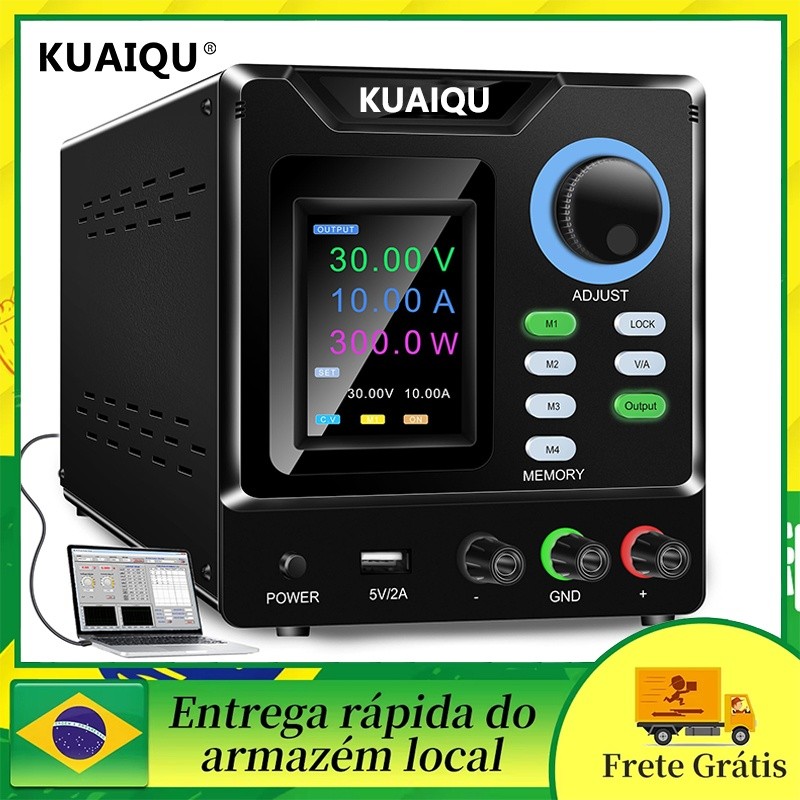 Fonte De Alimentação DC Ajustável KUAIQU 1000V Com Controle De Software RS232 Interruptor Regulador De Tensão De Bancada