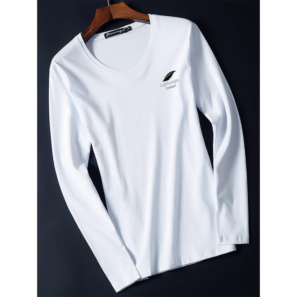 Camisa de fundo masculina camiseta masculina de manga comprida na moda ins roupas soltas de outono 2026 roupas de outono