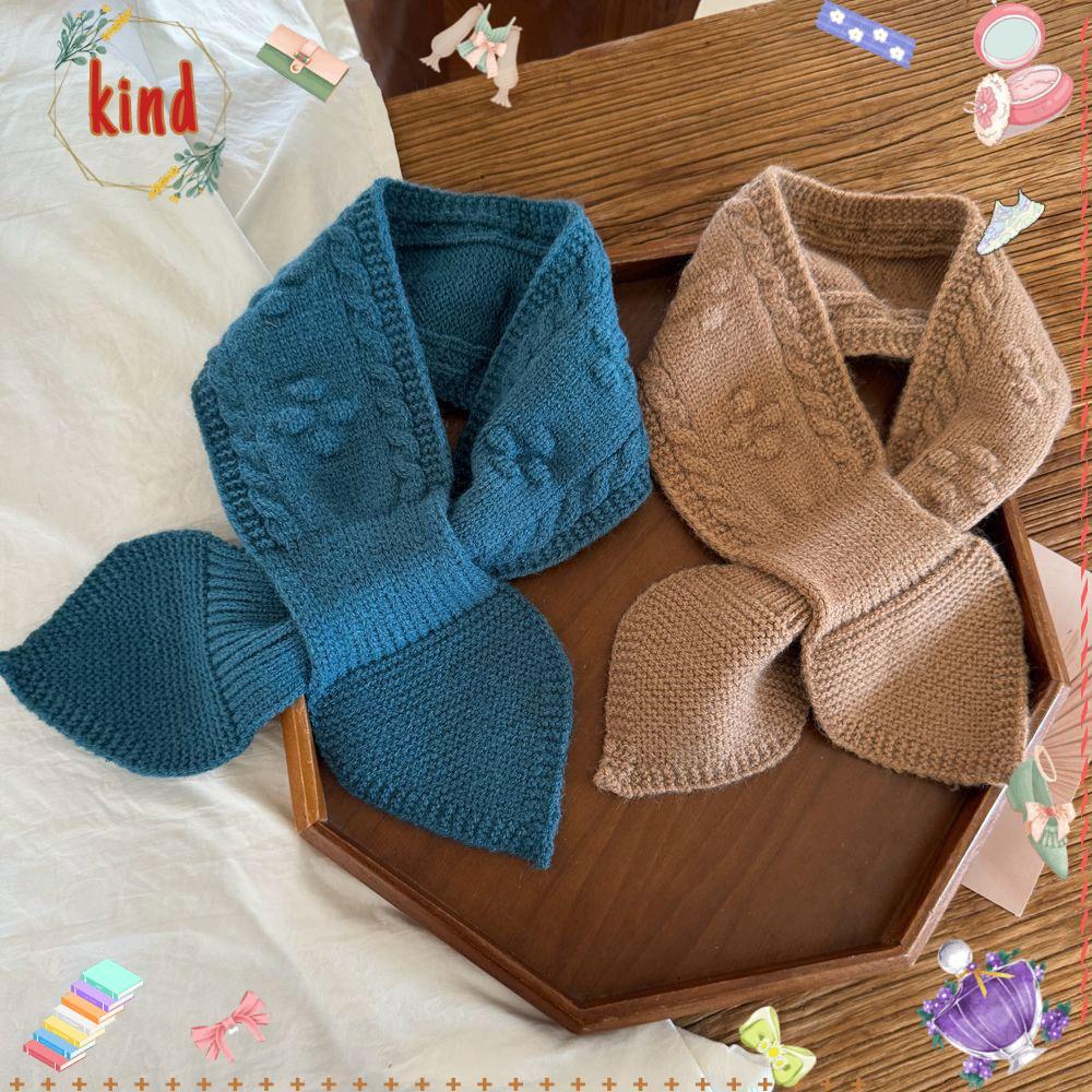 Cachecol Infantil De Inverno Tipo , Aquecedor De Pescoço Grosso E Macio , De Malha Fofo De Princesa Coreana Da Moda Para