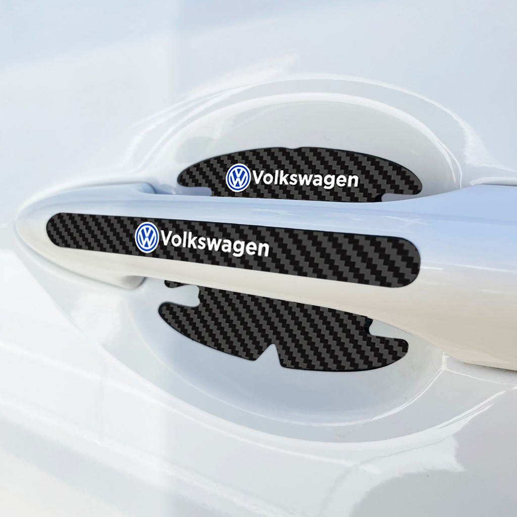 Kit Adesivos Volkswagen Nivus Soleira Maçaneta Fibra Carbono — imagem 2 de 2