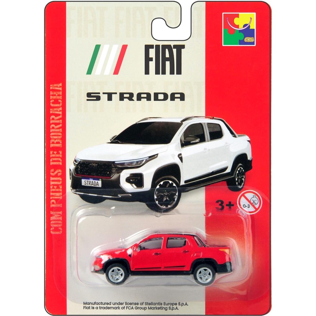 Miniatura Fiat Strada Cks 1:64 Pneus De Borracha