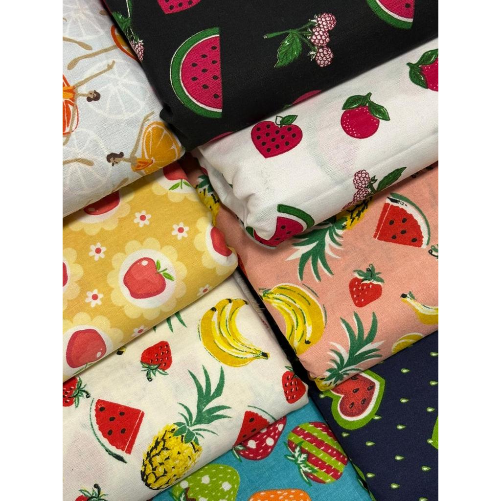 Tecido Tricoline Estampado Frutinhas 50cmX1,50cm em Oferta na Shopee