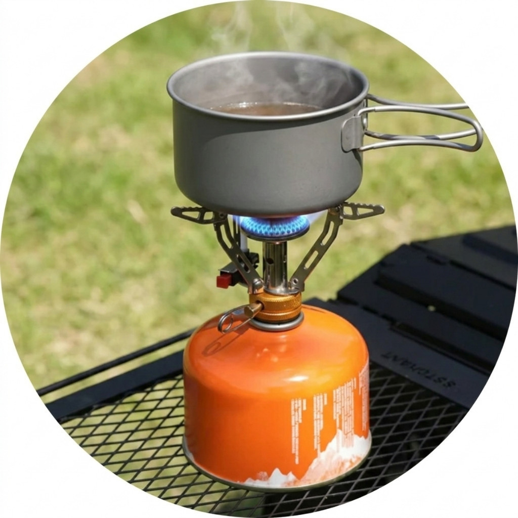 Fogareiro Portátil Fogão á Gás Ingnição Automática Camping Viagem Dobrável Acompanha Case