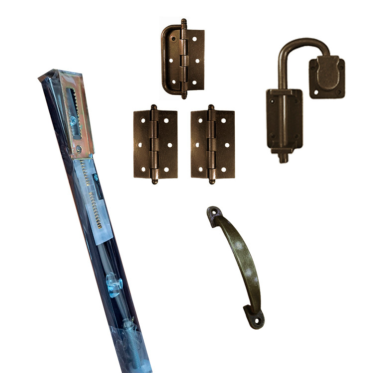 Trilho Trinco Puxador Dobradiças Ouro Velho Para Porta Camarão Ouro Velho 1 KIT
