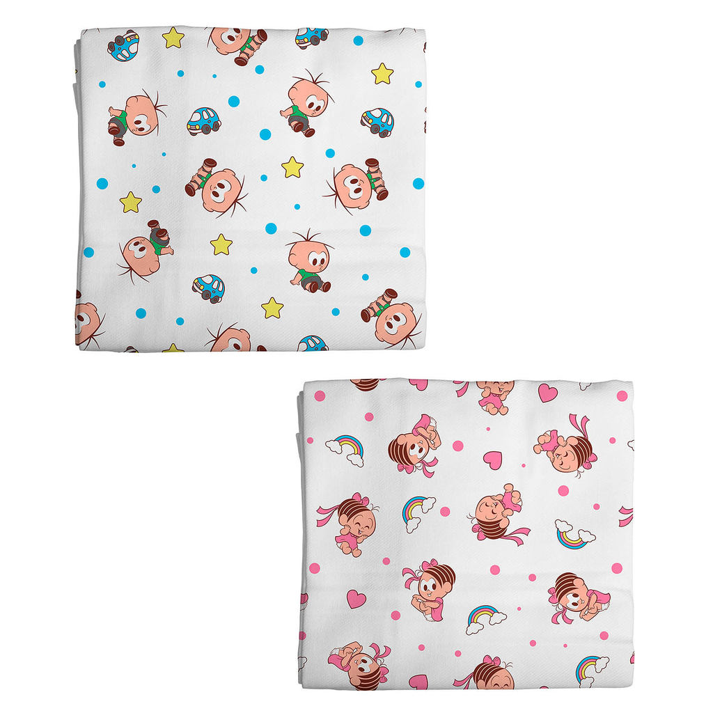 Cueiro 3 Unidades 50 cm x 80 cm Turma da Mônica Baby em Oferta na Shopee
