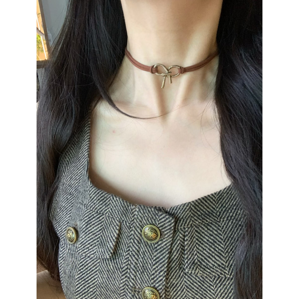 Merad arco gargantilha colar feminino nicho moda High-End curto colar Design Retro acessórios
