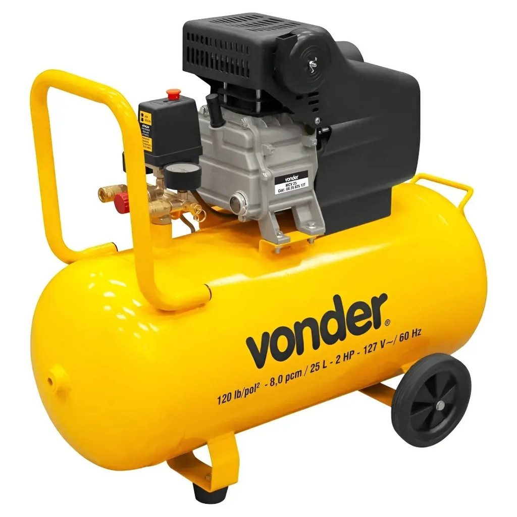 Compressor De Ar Portátil 8 Pés 2Hp 25L Mcv25 110V Vonder em Oferta na Shopee