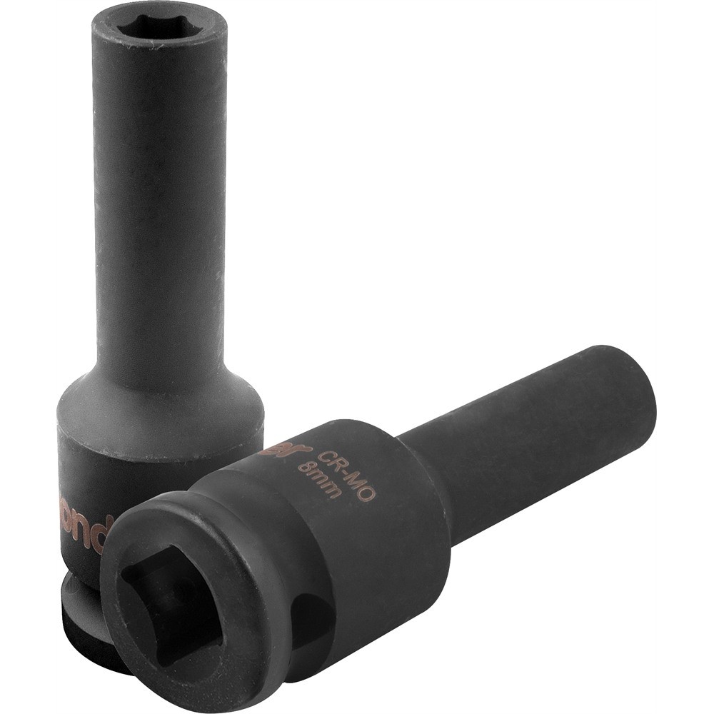 Soquete Sextavado Longo Encaixe 1/2" 8mm Cromo 1 Peça Vonder