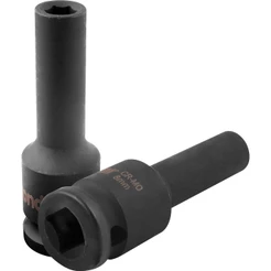 Soquete Sextavado Longo Encaixe 1/2" 8mm Cromo 1 Peça Vonder