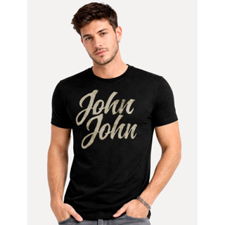 Camiseta John John Masculina Regular Graffiti Logo Name Preta em Oferta na Shopee