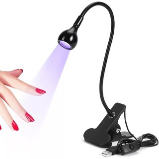 Mini Cabine LED UV Portátil Com Clipe Para Unhas E Cílios Secagem Ultra Rápida Cabo USB