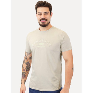 Camiseta King & Joe Masculina Estonada Bordado Estd 2013 Areia CA.24.504 00023 em Oferta na Shopee
