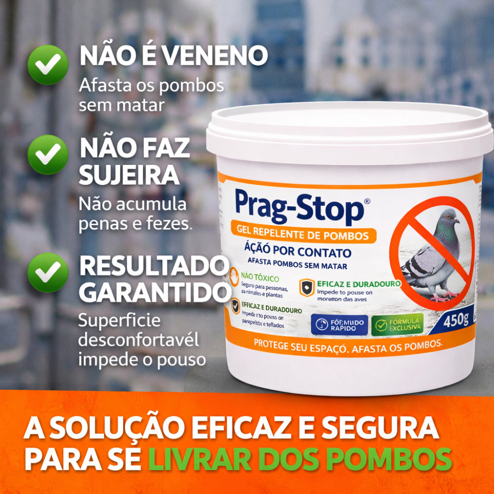 Gel Repelente xo Pombos   - Gel Espanta Morcegos Pombos | Inibe Pouso | Uso Externo