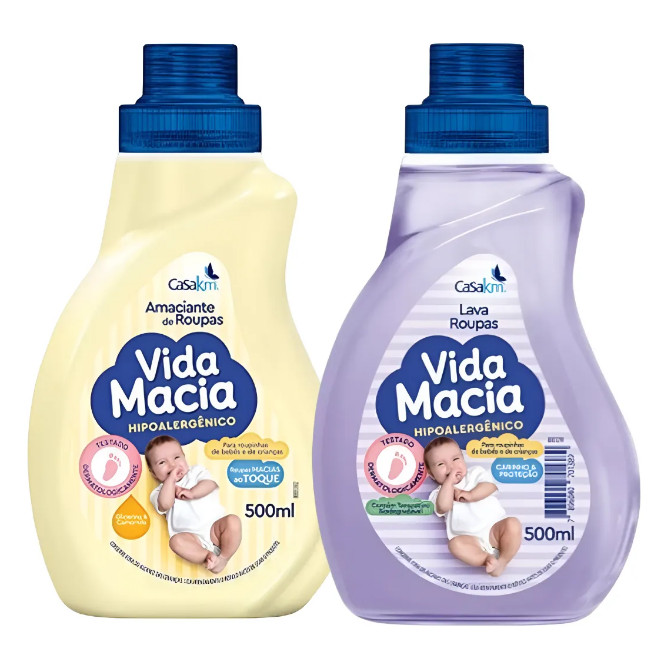 Vida Macia Lava Roupas Líquido Sabão e Amaciante 500ml