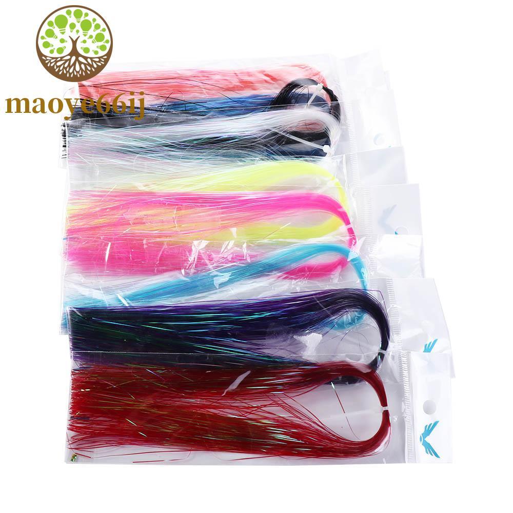 MAOYE66 Assist Ganchos Linha Brilhante Flash Isca De Pesca Com Mosca Tinsel Streamer Jig Hook