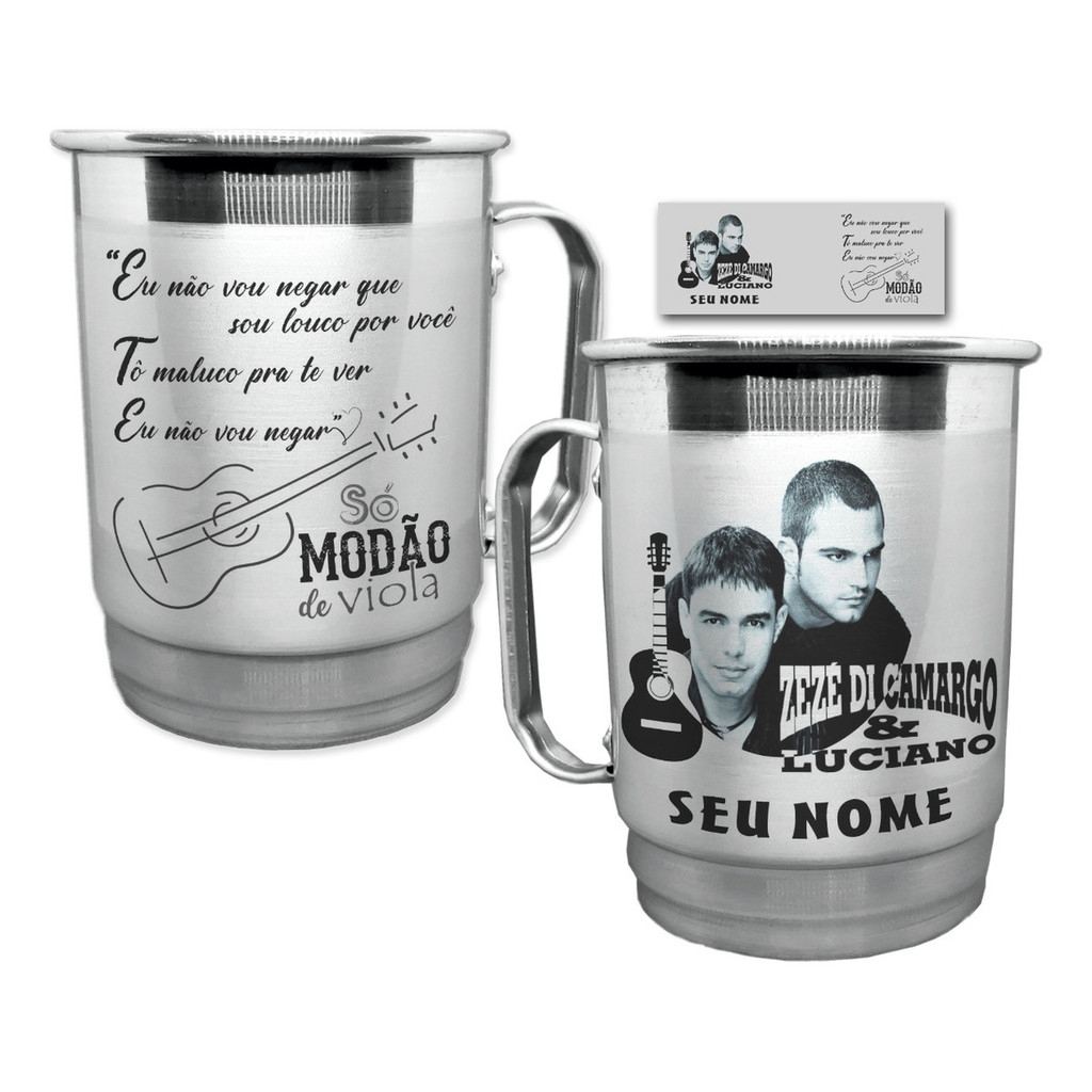 Caneca Alumínio 500ml - Modão De Viola Zezé Di Camargo em Oferta na Shopee