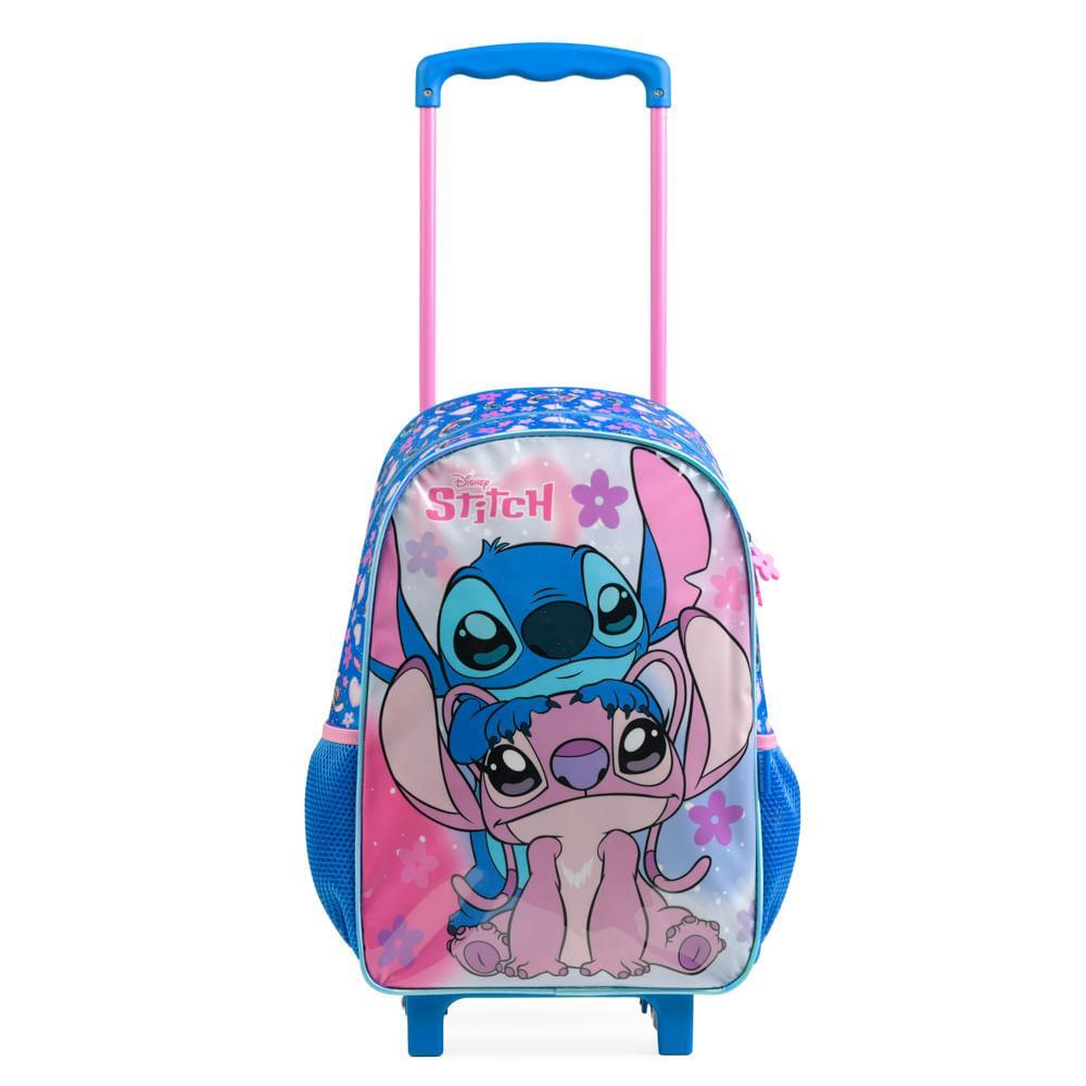 Mochila de Rodinha Infantil Feminina Stitch Azul