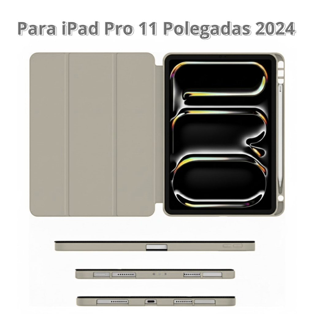 Capa Smart Case Para iPad Pro 11 Polegadas 2024 Chip M4
