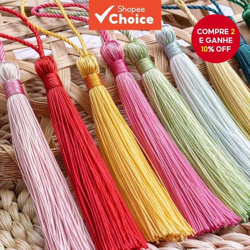 Conjunto De Borla Multicolorida , 100 Peças , Pequenas Decorações Redondas Suspensas Para Artesanato , Acessórios E Arte em Oferta na Shopee