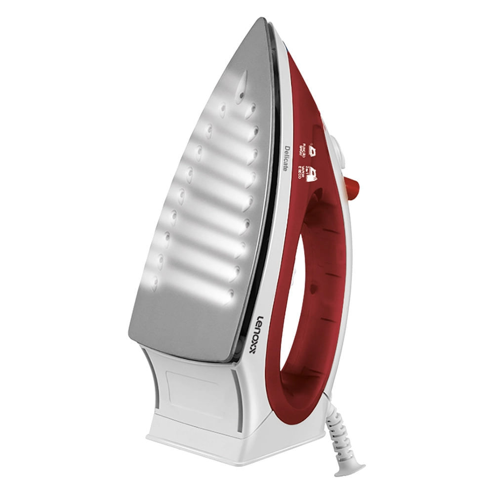 Detalhes do Ferro de Passar Roupa a Vapor Lenoxx Delicate PFF657 Vermelho 220V