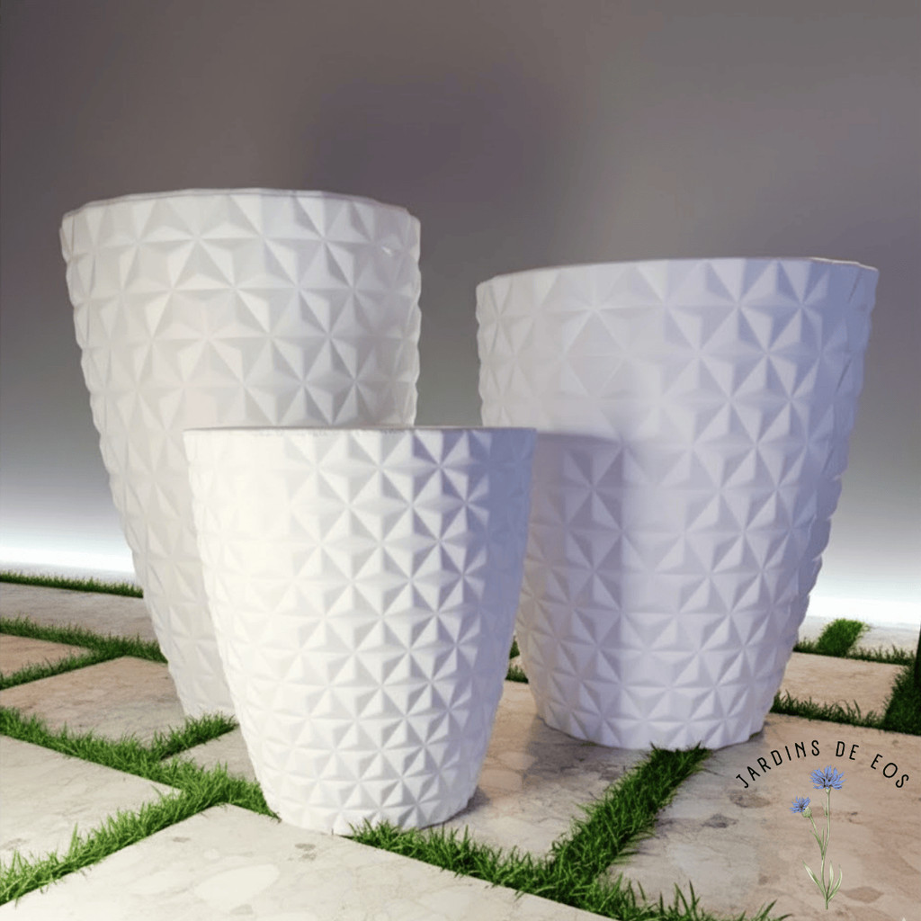 Kit vasos polietileno para decoração e plantas diamante redondo P, M e G em Oferta na Shopee