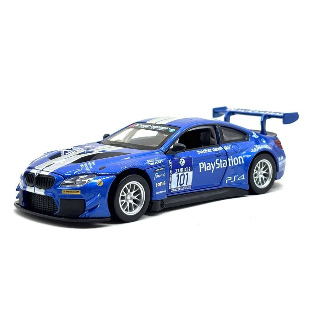 Miniatura Carro BMW M6 GT3 - C/ Luz e Som - Azul - California Action - 1:32 - California Toys