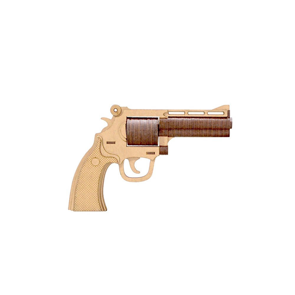Quebra cabeças 3D Revolver Colt Phiton MDF NATURAL- Darama
