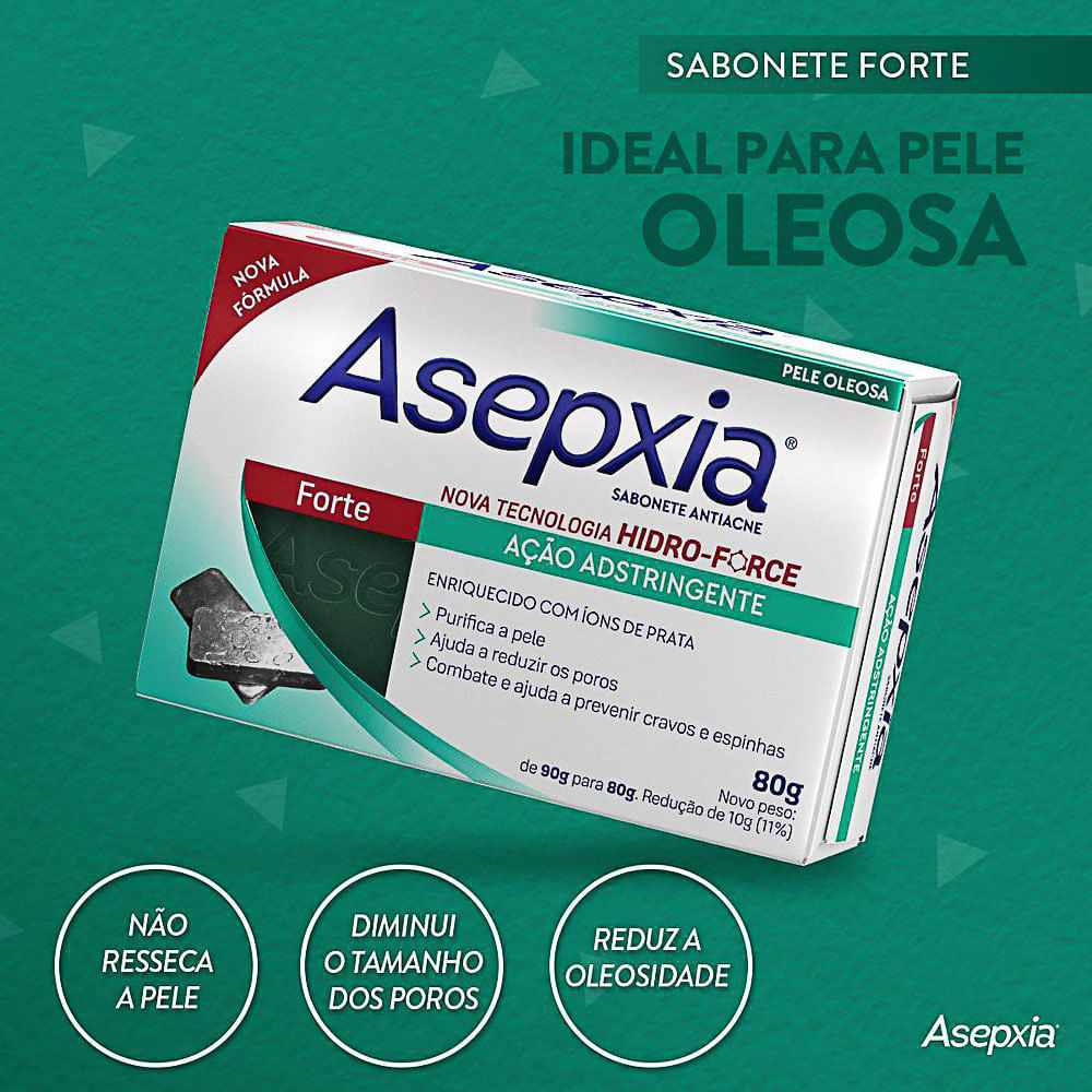Detalhes do Sabonete Asepxia Fórmula Forte 80g