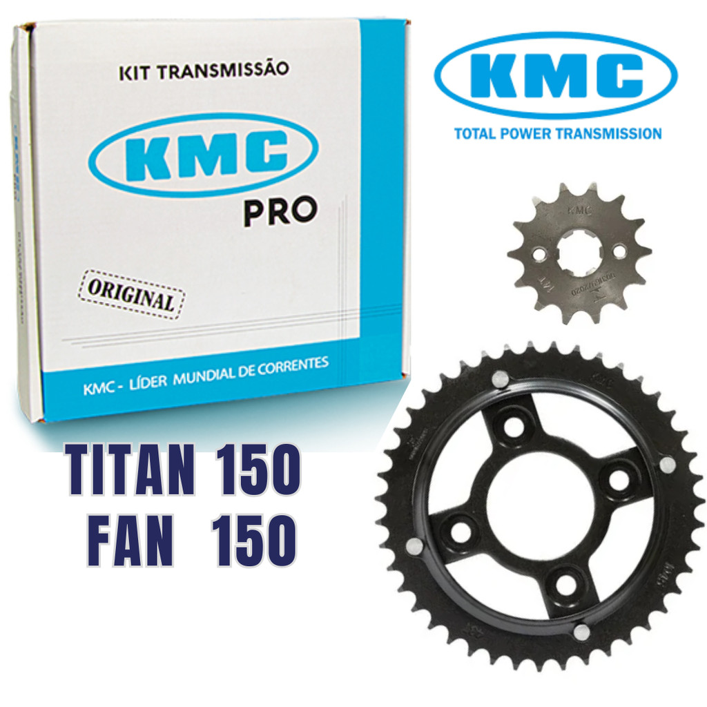 KIT COROA E PINHÃO KMC Fan150 e Titan 150 em Oferta na Shopee