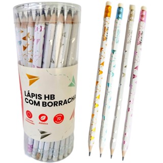 YP7844P - Kit Lápis de Escrever Escolar Preto HB Aviões Decorado com Borracha Yins em Oferta na Shopee