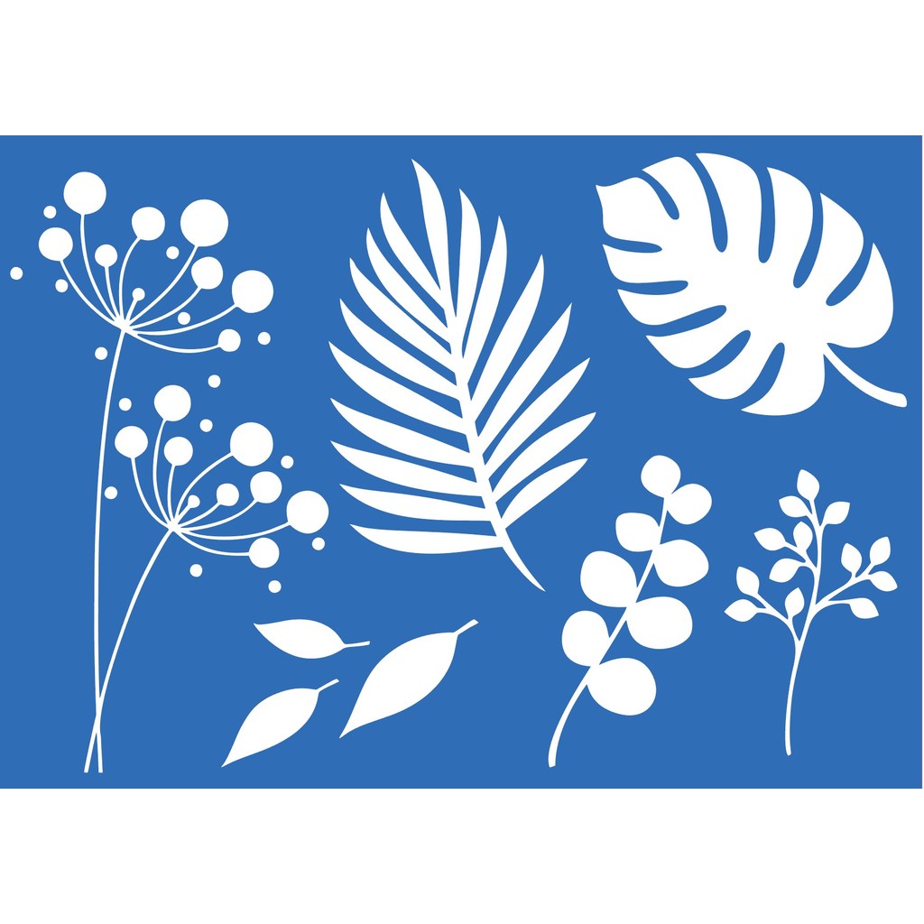 Stencil Folhagens Flores para artesanato pintura tecido decoração de cozinha pano prato parede