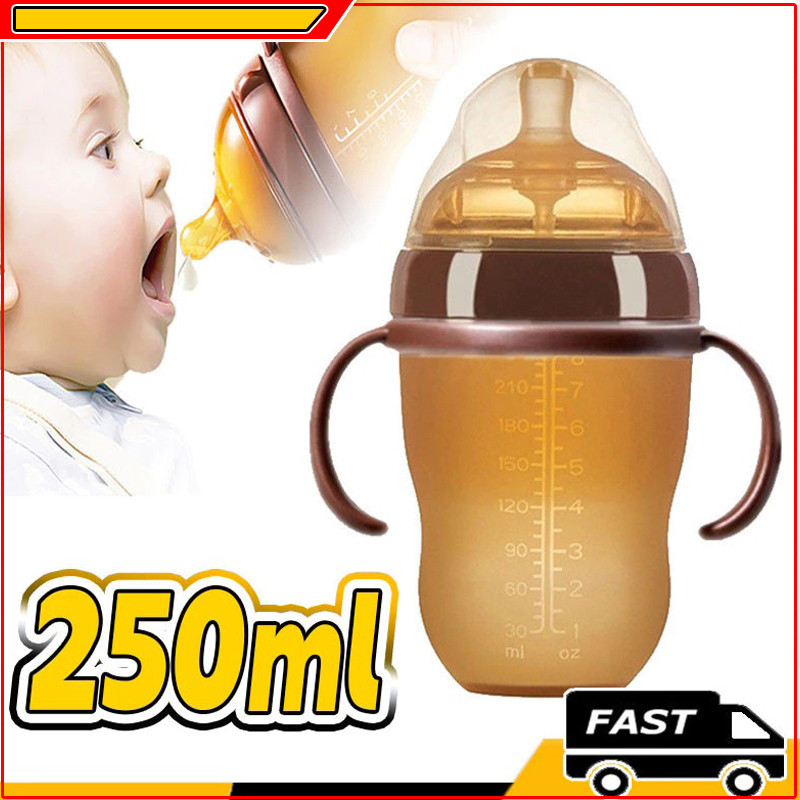 250ML Mamadeiras De Silicone Anti-cólicas Com Toque Naturalwate em Oferta na Shopee