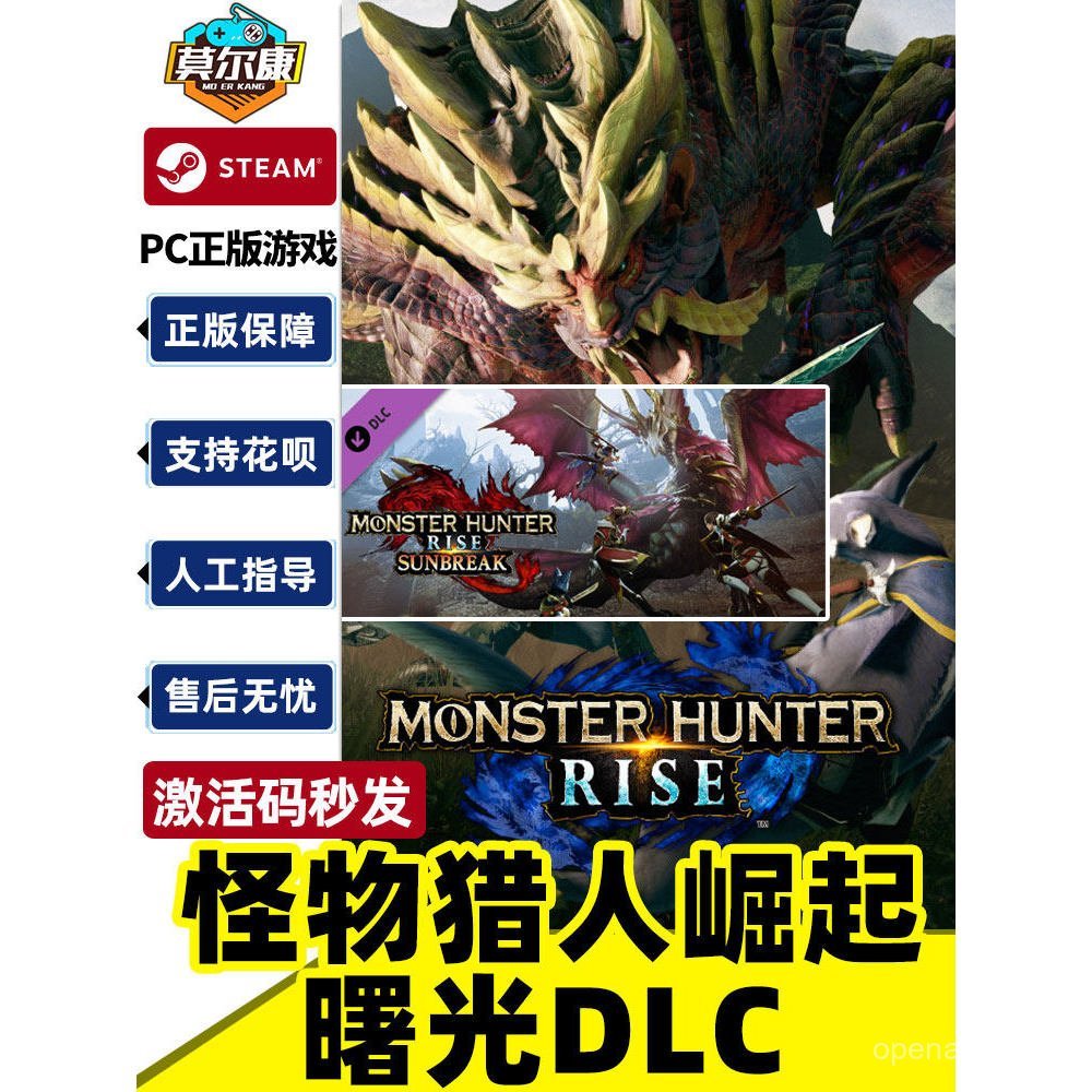 Steam Monster Hunter Rise + Dawn Código de Ativação DLC CDK Pacote Monster Hunter Rise com DLC Dawn Jogo para PC Versão 