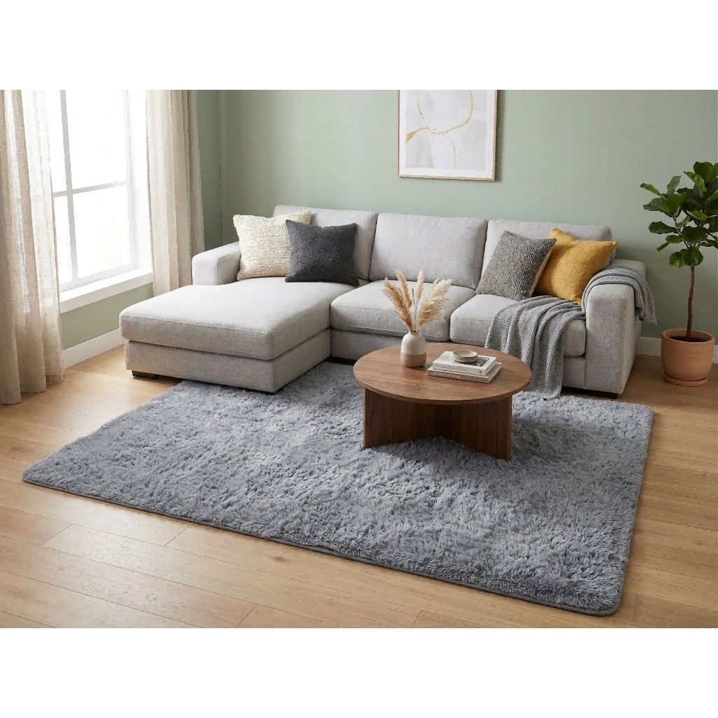 Tapete Felpudo 120x160cm Macio para Sala e Quarto Antiderrapante Moderno e Decorativo